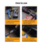 Black jack socket adapter attached to an electric wrench for tire changing