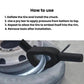 Black tire bead breaker tool prying a tire off the wheel rim