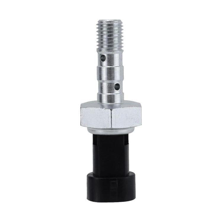 Hydraulic brake sensor switch with black rubber base and threaded metal neck