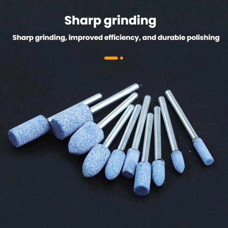 Abrasive sanding/polishing heads with blue wheels on metal shanks