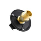 Black inlet water check valve with brass 90-degree threaded fitting