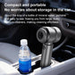 Handheld cordless vacuum cleaner with gray nozzle, shown on a car seat