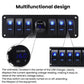 Waterproof Switch Panel For Vehicles And Ships With Digital Voltage Display, Blue