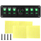 Waterproof Switch Panel With Digital Voltage Display For Vehicles And Ships, Red, Green