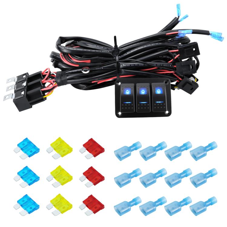 12V Power Switch Control LED Light Strip Wiring Harness Kit With Fuse, 2-key, 3-key, 4-key, 5-key