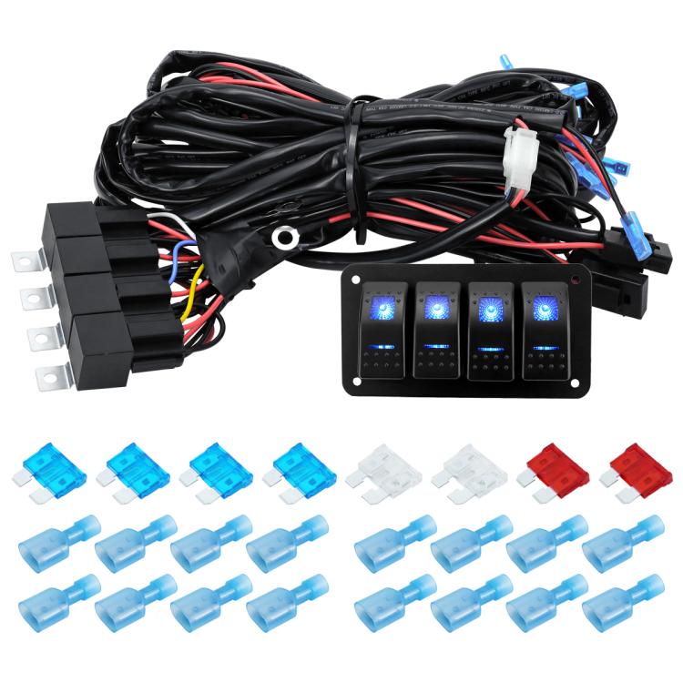 12V Power Switch Control LED Light Strip Wiring Harness Kit With Fuse, 2-key, 3-key, 4-key, 5-key