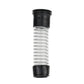 Clear ribbed flexible hose with black collar ends, straight connector