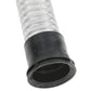 Clear ribbed hose with black rubber flange and open end for vacuum connection