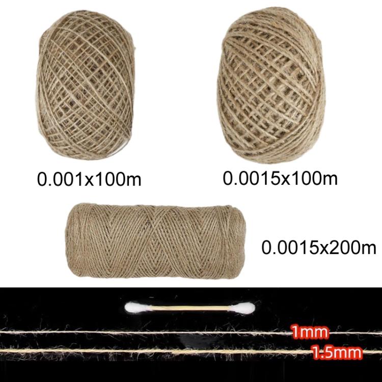 Three hemp rope length options shown, spools and thickness indicator