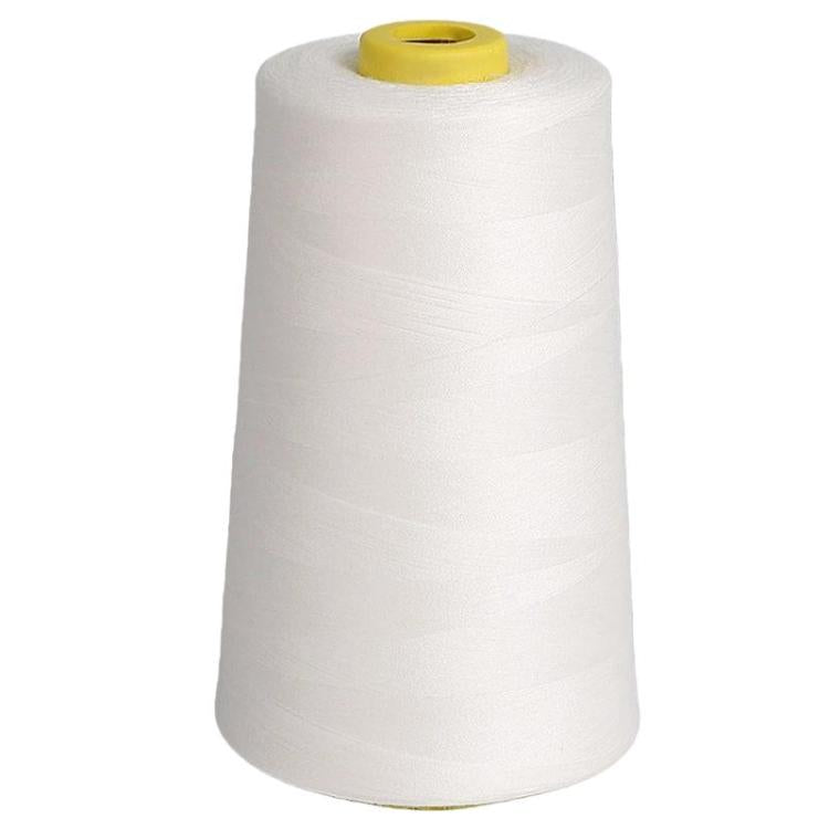Polyester sewing thread spool, white color, fine thread for clothing repairs