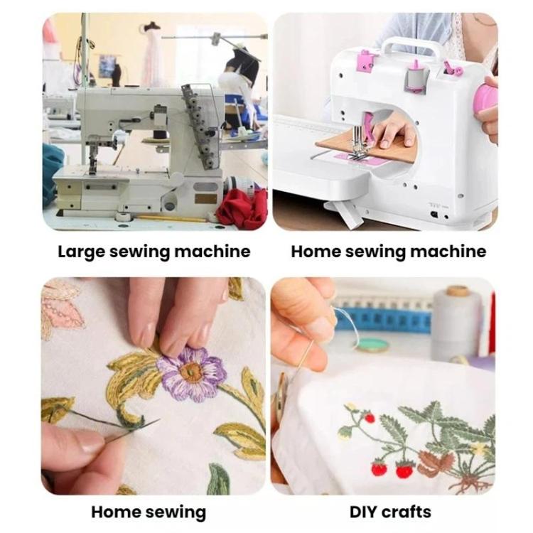Fine polyester sewing thread for home sewing and DIY crafts on embroidered fabric