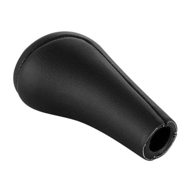 Black leather gear shift knob sleeve with open underside hole