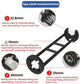 Black bayonet wrench with multiple head sizes for hose nuts and faucet nuts