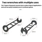 Two-piece black multi-function faucet wrench set with different bayonet head sizes