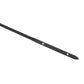 Engine oil dipstick black metal shaft with two small indicator holes near tip