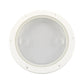 Round translucent deck cover for marine use, white bezel with clear lens panels