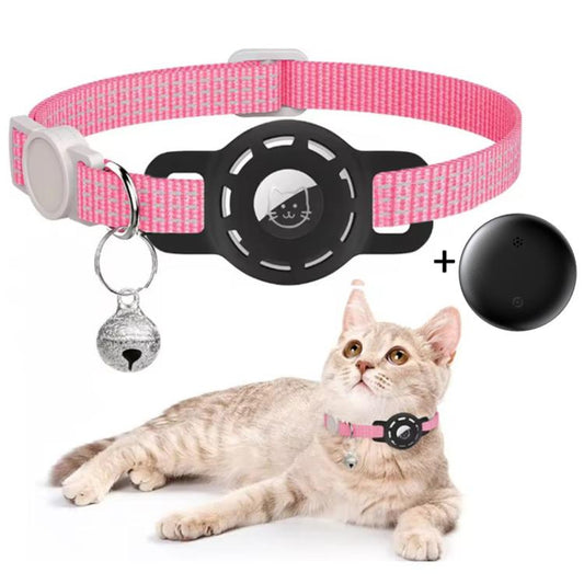Pet Cat Tracker Collar With S10 GPS Locator, Compatible with Apple Find My, Compatible with Google Find My, Dual System for iOS & Android