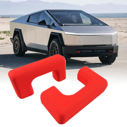Red front bumper trailer hitch cover for Tesla Cybertruck, curved U-shape