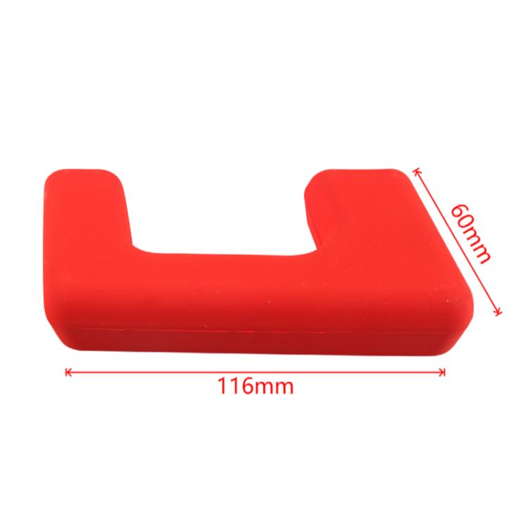 Red U-shaped trailer hitch cover for Tesla Cybertruck, about 116mm x 60mm
