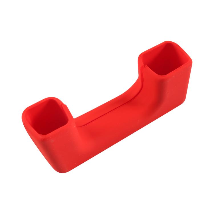 Red trailer hitch cover for Tesla Cybertruck, open-top dual ends design