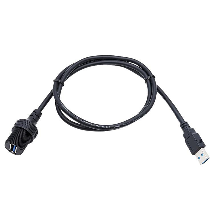 1m USB extension cable with male USB plug and female USB port on braided cord