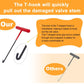 T-shaped hook valve stem tool with red handle and black hooked end