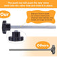 Valve stem installation push rod tool with long metal shaft and black end cap