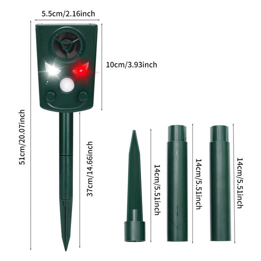 Five-Level Frequency-Modulated Outdoor Ultrasonic Solar-Powered Animal Repellent Device, 711