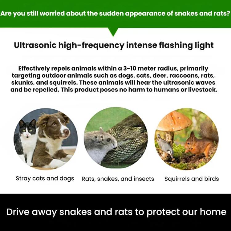 Five-Level Frequency-Modulated Outdoor Ultrasonic Solar-Powered Animal Repellent Device, 711