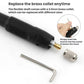 Black flex shaft extension cable with brass collet, hex key, and socket wrench