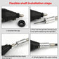 Flexible shaft installation parts: black plug, silver shaft, and outer casing