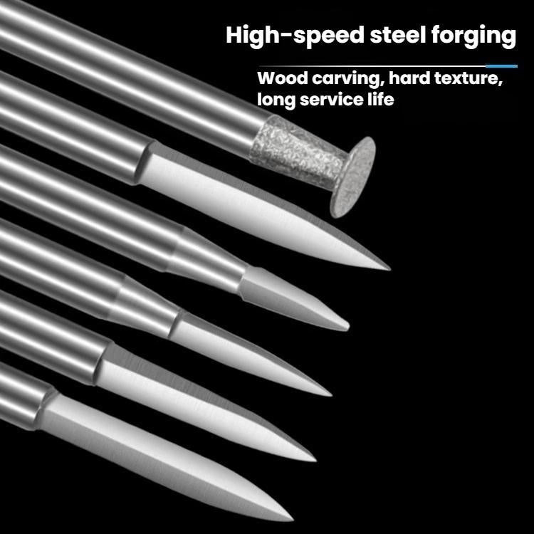 Sword Shape Engraving Sharp Knife Electric Grinder Engraving Line Engraving Drill Bit Tool, 6pcs /Box 3.0mm, 6pcs /Box 2.35mm