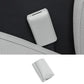 Light grey leather car seat belt buckle protector cover, rectangular with open top.