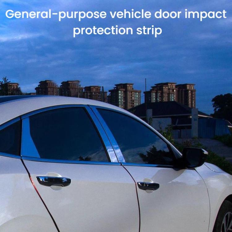 Car door impact protection strip installed along door edge for scratch prevention