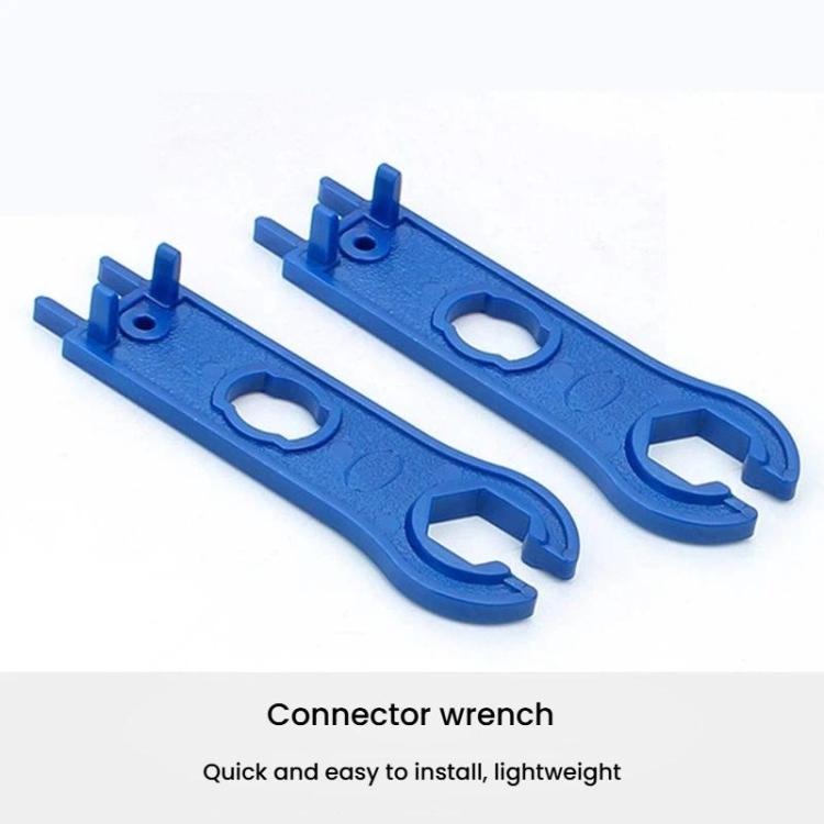 Blue MC4 connector wrench tool set with multiple prongs