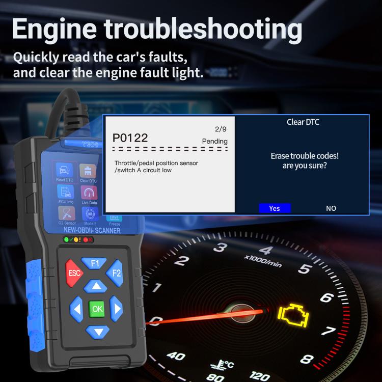 OBD2 Car Diagnostic Tool Battery Fault Scanner
