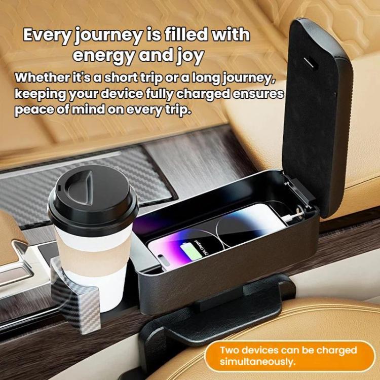3092 Car Seat Armrest Cup Holder Multi-Functional Rear Seat Charging Storage Box