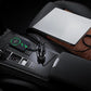 Waterproof car charger with digital voltage display connected in a car console
