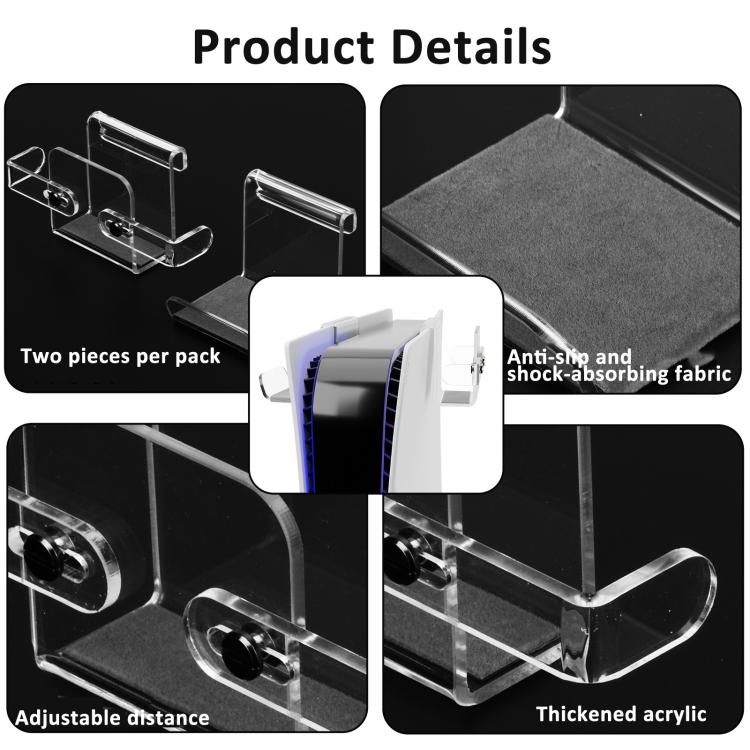 Clear acrylic dual-hook hanger details, thick base pad and anti-slip fabric