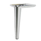 Silver metal furniture leg with flat mounting plate and screw holes
