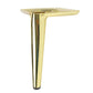 Gold metal furniture leg with flat mounting plate and screw holes