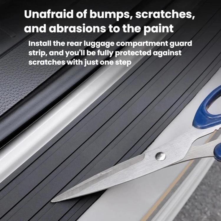 Rear trunk bumper guard strip with ridged grooves to help prevent scratches