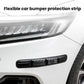 Black flexible bumper protection strip with raised grooves and textured panels.