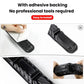 Black bumper protection strip with adhesive backing and folding segmented design.