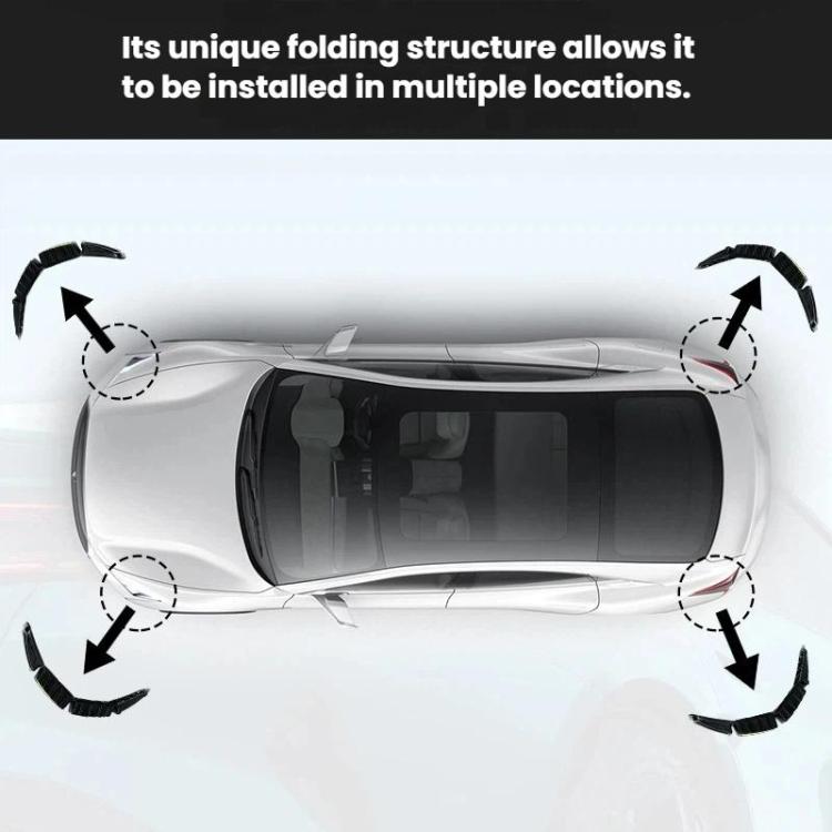 Black foldable bumper protection strip shown along the rear bumper area.