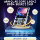 Portable handheld game console in clear case, 4-inch screen and control buttons