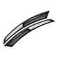 Two-piece wheel arch anti-scratch strip stickers with silver carbon-fiber style inserts and black frame