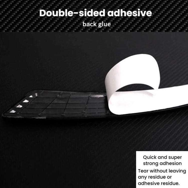 Wheel arch anti-scratch strip sticker with double-sided adhesive backing, shown on black texture