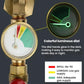 Luminous propane gauge with green low-gas indicator and brass fittings
