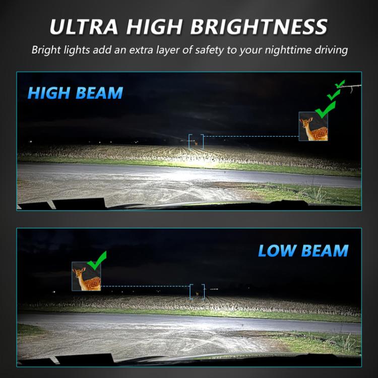 LED headlight bulb set with bright high-beam and low-beam LED module